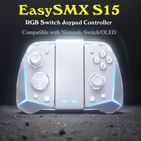 EasySMX S15 L/R Ergonomic Joypad Compatible with Nintendo Switch/OLED Wireless RGB Controller Amiibo Gyroscop Hall Effect