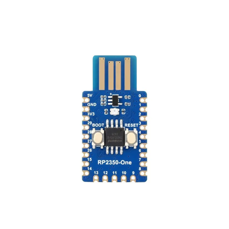 Waveshare RP2350-One, Onboard PCB Type-A Plug, 4MB Flash MCU Board Based On Raspberry Pi RP2350A Dual-core & Dual-architecture M