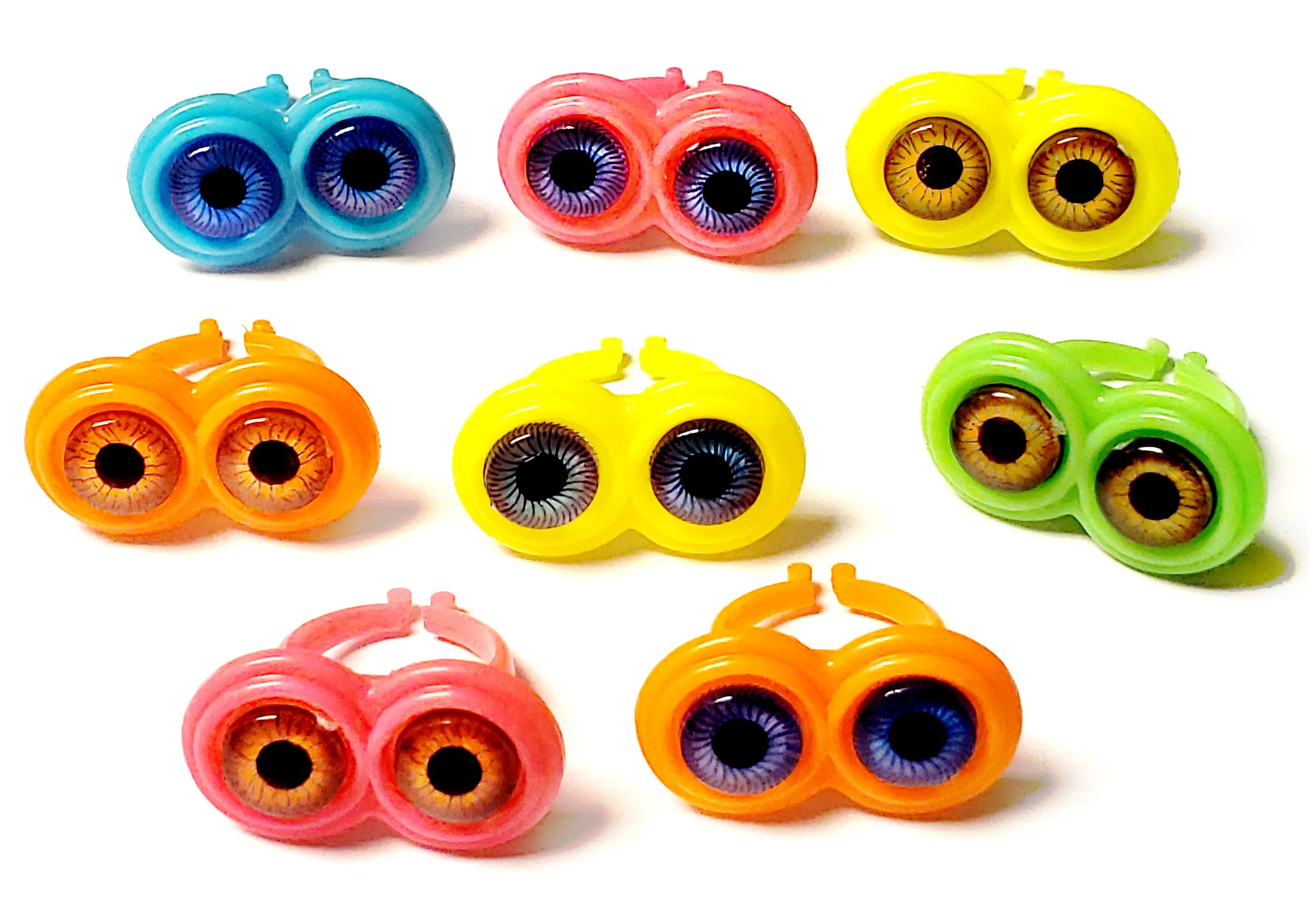 8 pcs MOVING eye RINGS GIRL\'S birthday Joke Fun party favors gift game Bulk Vending gift toys prize Pinata Bag Filler Loot Gag