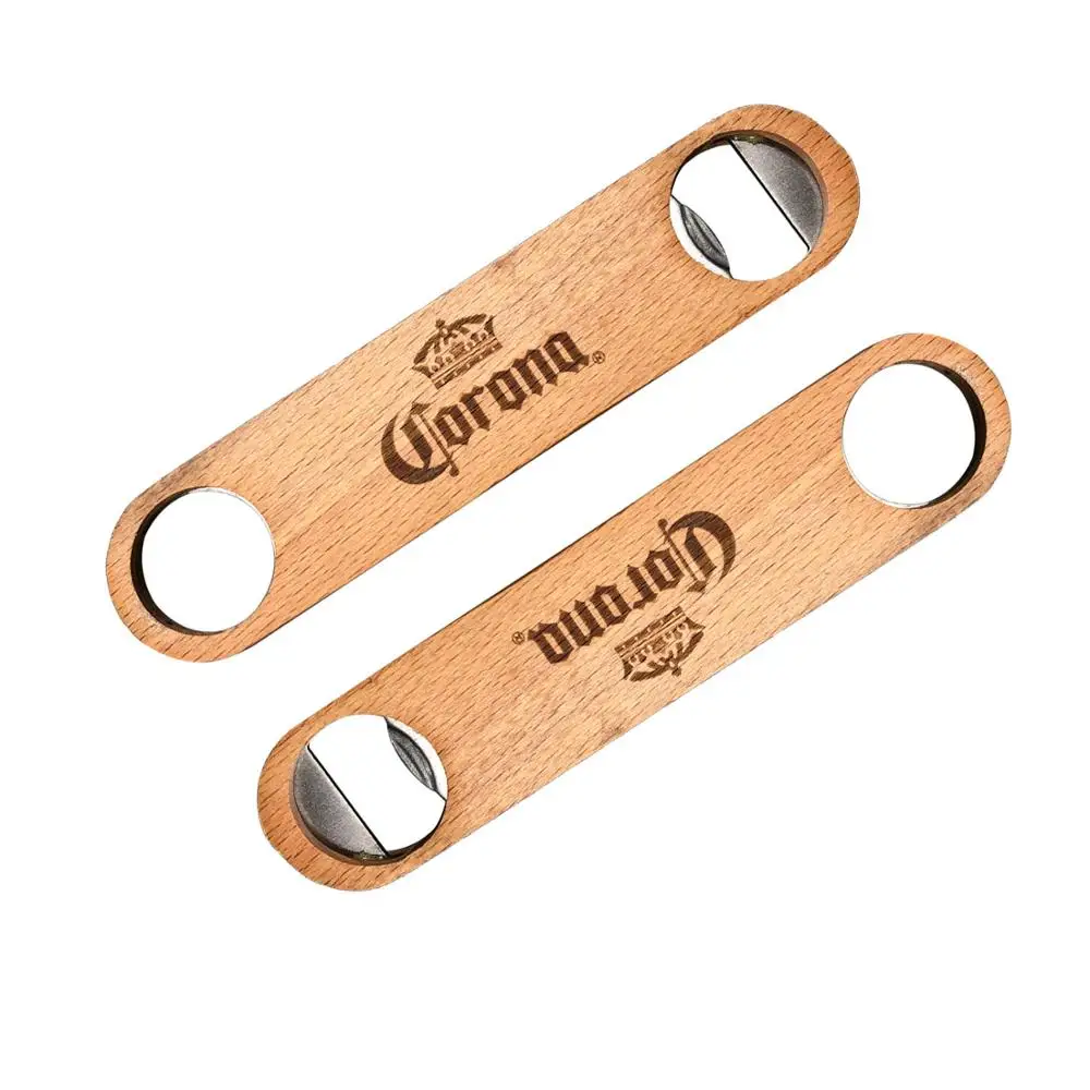 

Custom design your own logo wooden wood beer magnetic bottle opener