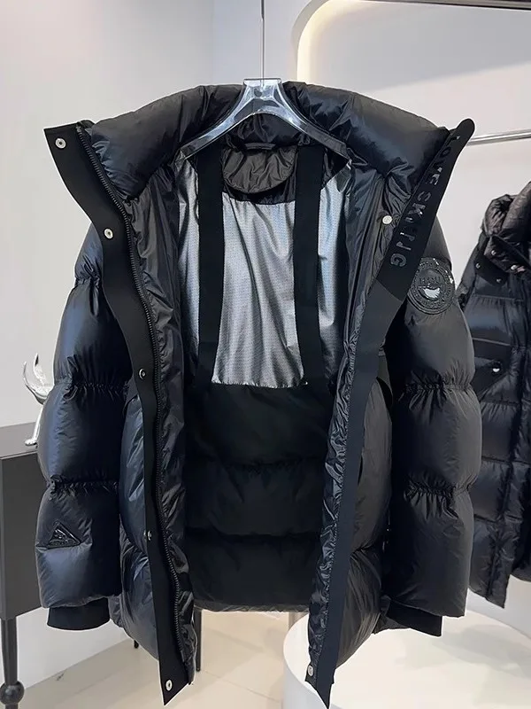 Faionable Thiened ort Dames dons Jaet 2025 Winter Trendy Design Hoed Geïntegreerde ganzendonsjas Normale Sve-lengte