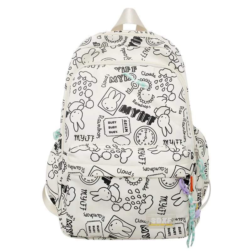 Leuke graffiti basisschool student schooltas lichtgewicht waterdicht meisje ga uit om rugzak 14-inch laptoptas te spelen