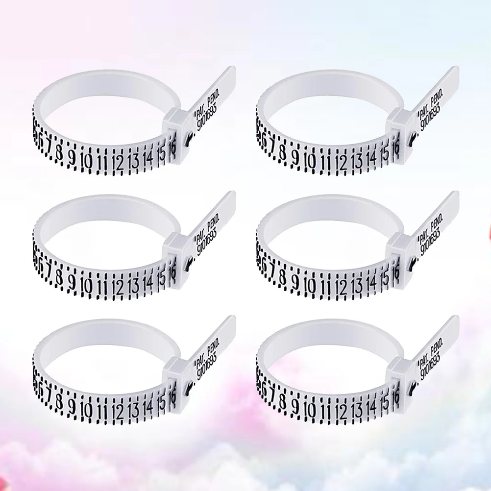 

6Pcs Us Size Ring Gauge Adjustable Plastic Multisizer Measuring Tool for Easy Accurate Finger Sizing Ring Measurement Tool