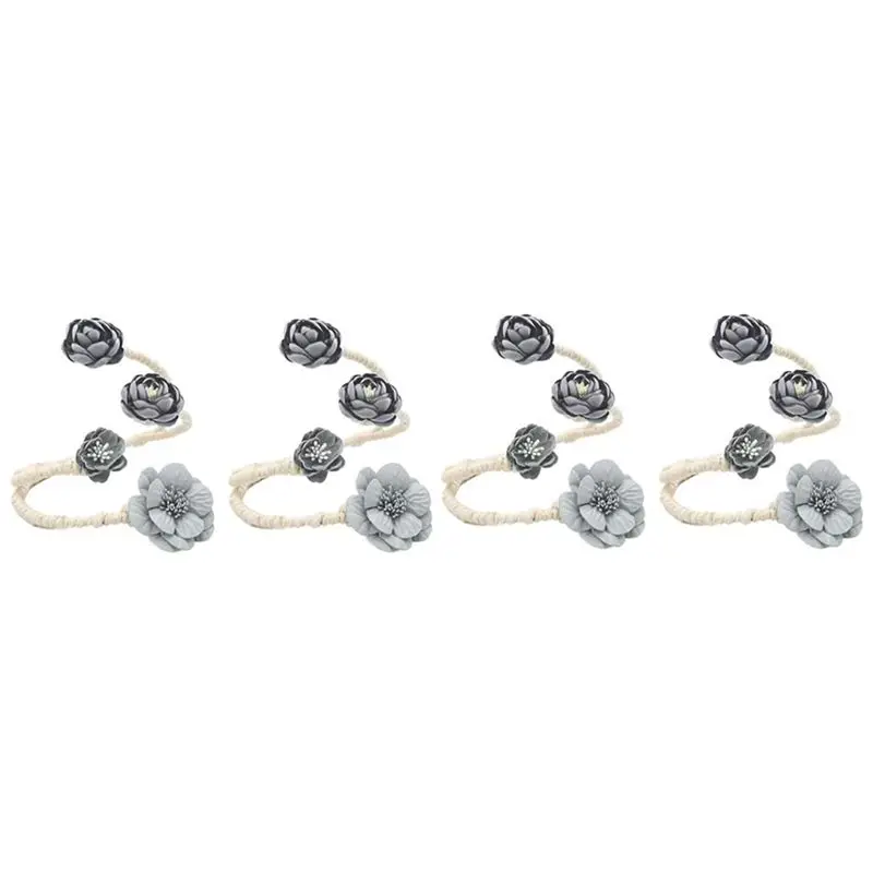 ABKJ-Flower Curtain Tie Curtain Buckle Versatile Living Room Punch-Free Tie Rope Suitable For A Variety Of Styles