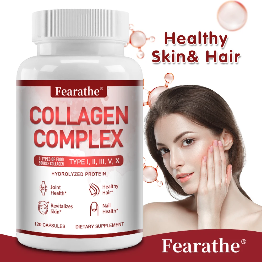 

Multiple Collagen - Supports Skin, Hair, Nails and Joints Health, Support Cell Health, Anti-aging, Antioxidant, Women & Men