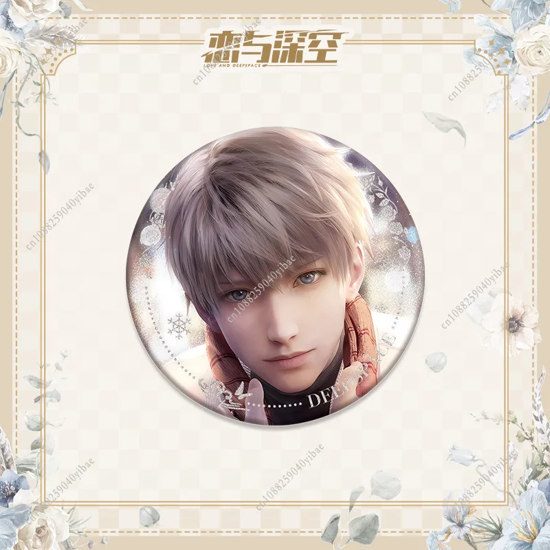 러브 앤 딥스페이스 실루스 자비에르 자인 라파엘 75MM 애니메이션 코스프레 반짝이는 컬러풀 배지 브로치 핀 게임 팬 컬렉션 데코 선물