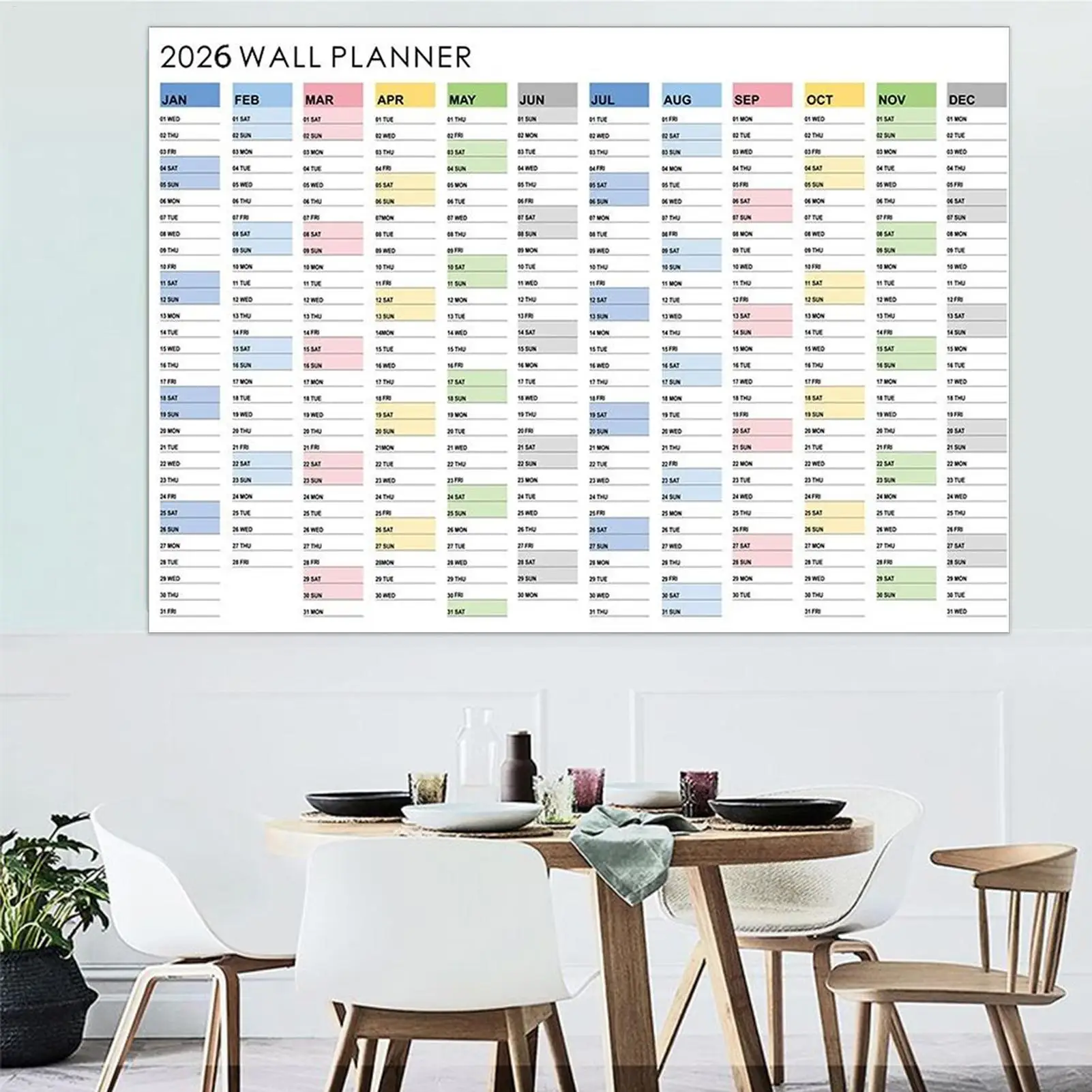 

2026 Yearly Wall Calendar Daily Planner Wall Calendar 12Month 2026 Wall Planner Calendar Aesthetic Planner Decor Poster Calendar