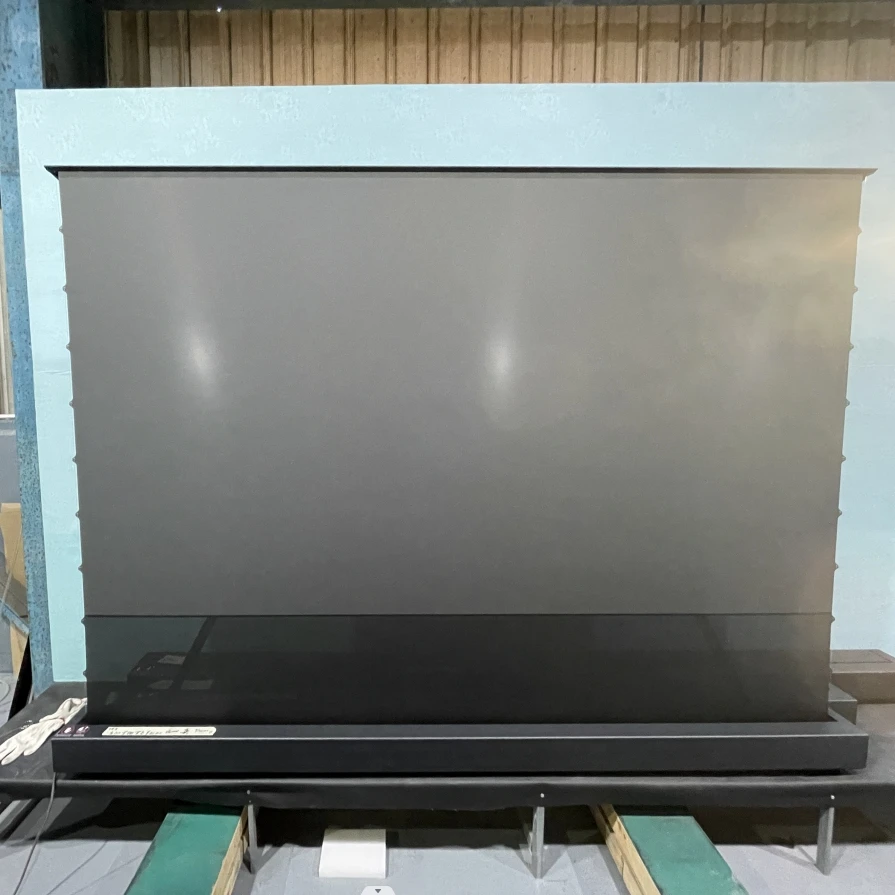 Screen Motorized Floor Rising Pet Screen for UST Projector Anti Light Floor Standing Screen