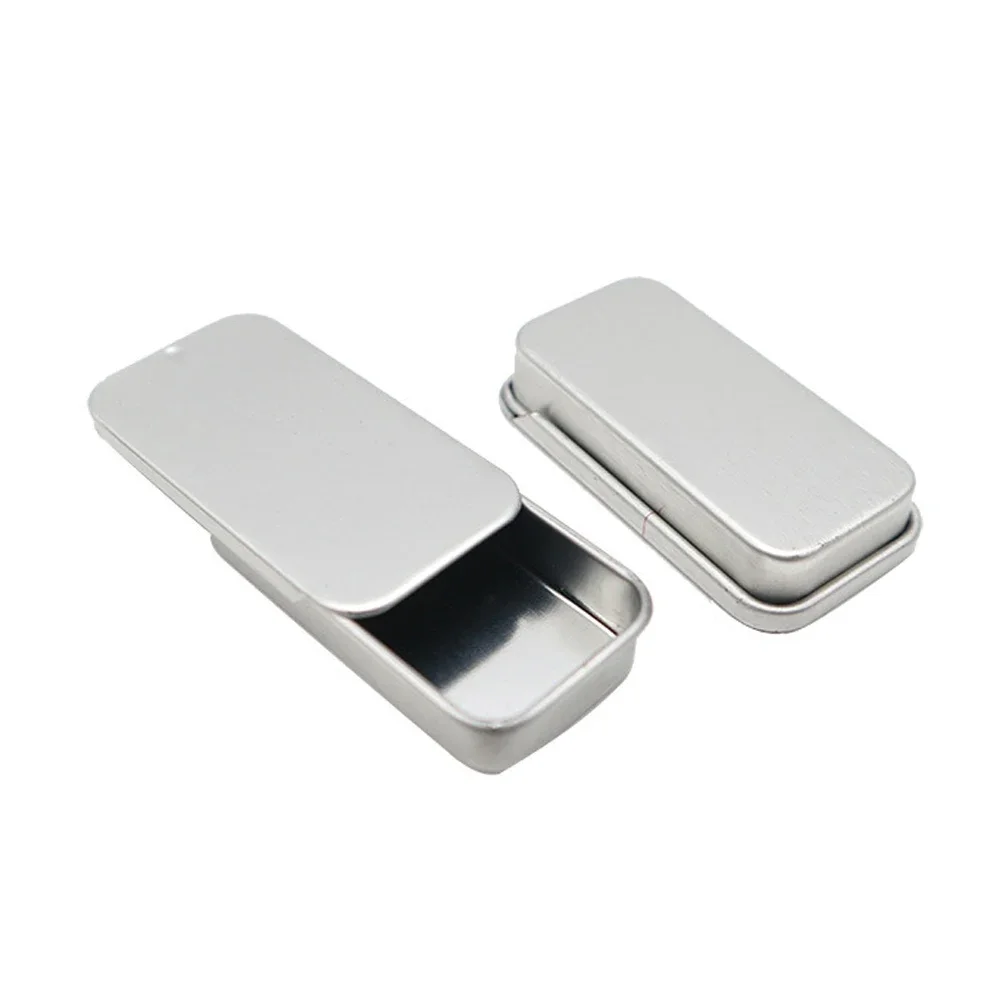 Mini Tinplate Push-pull Box Multi Iron Box Slide Cover Storage Case Wedding Jewelry Pill Cases Portable Tin Boxes Container