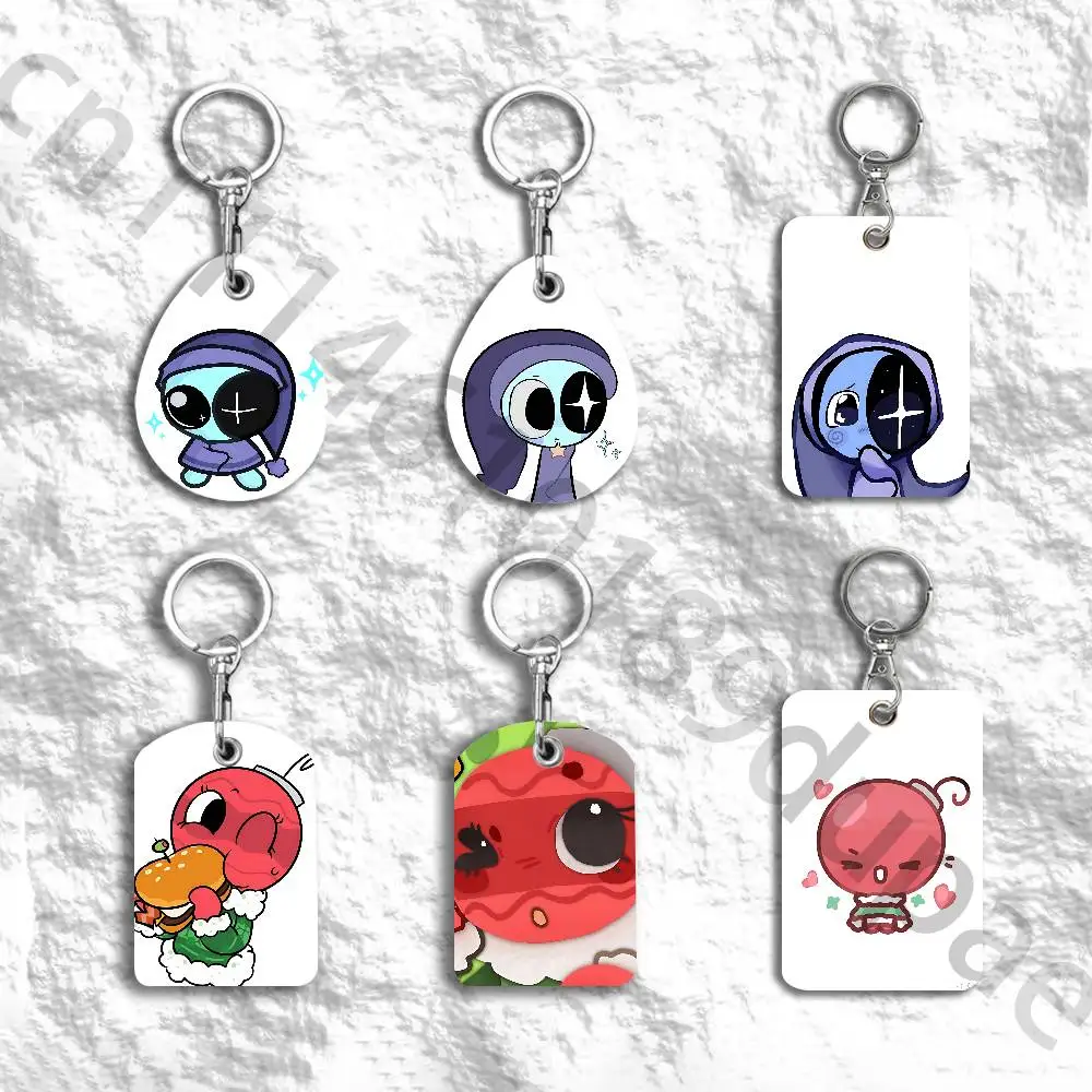 Funny Astro Bobette Pebble Sprout Protective Printed Leather Card Case Metal Keychain Accessory