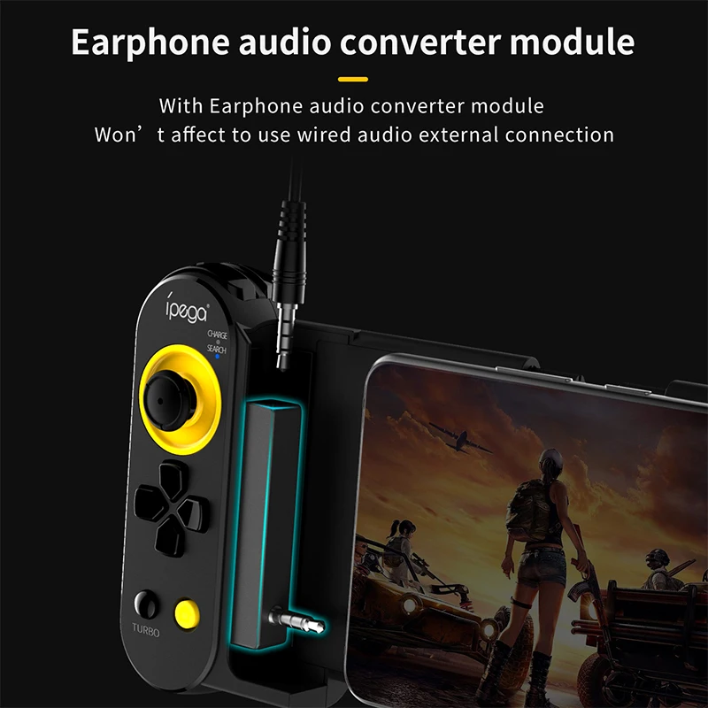 Ipega PG-9167 Bluetooth Gamepad Single/dual Handle Stretchable Removable Controller with 3.5mm Headphone Jack for Android iOS PC