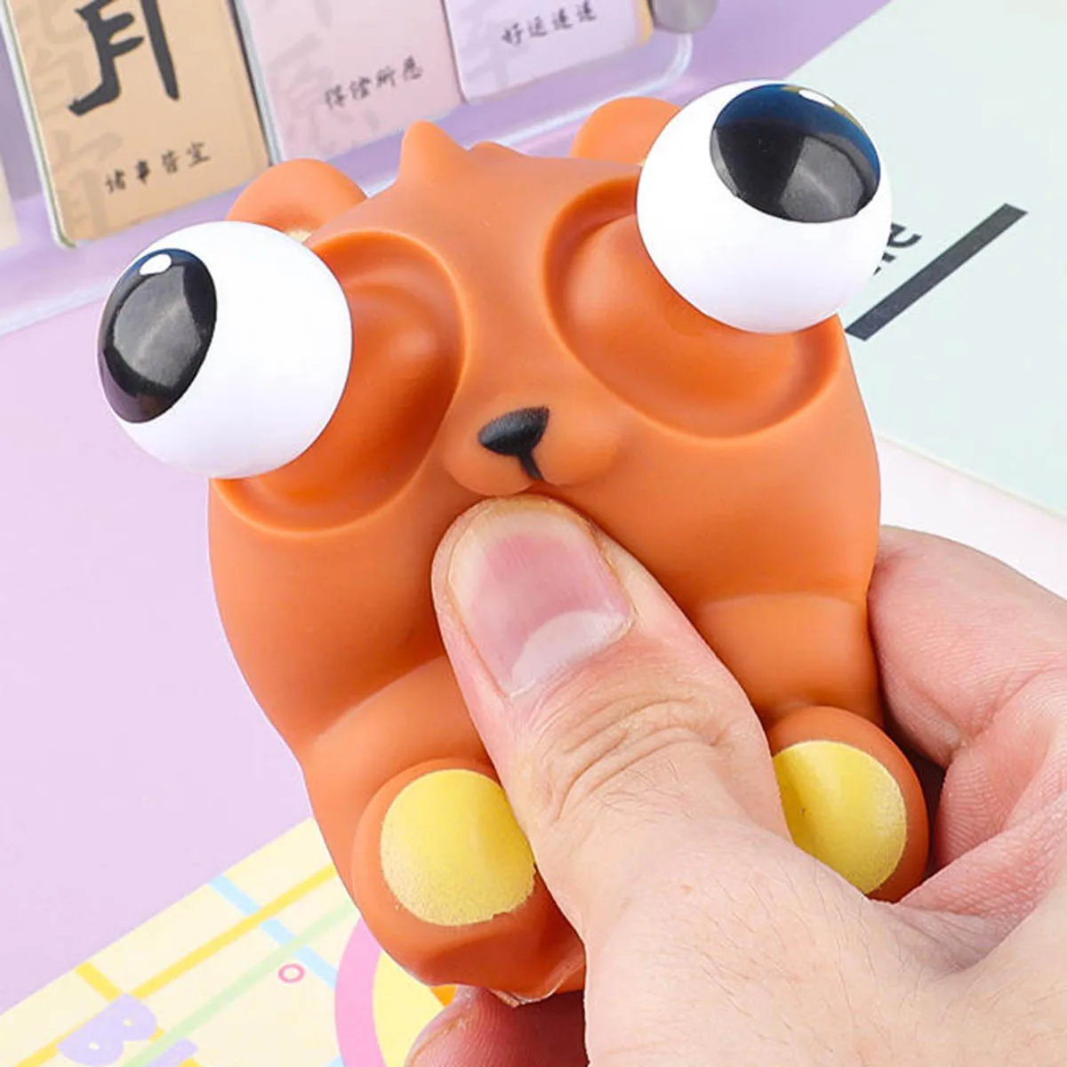 Animal dos desenhos animados novidade globo ocular explosão squeeze brinquedo sensorial bonito urso pitada brinquedo mole crianças descompressão fidget presentes engraçados