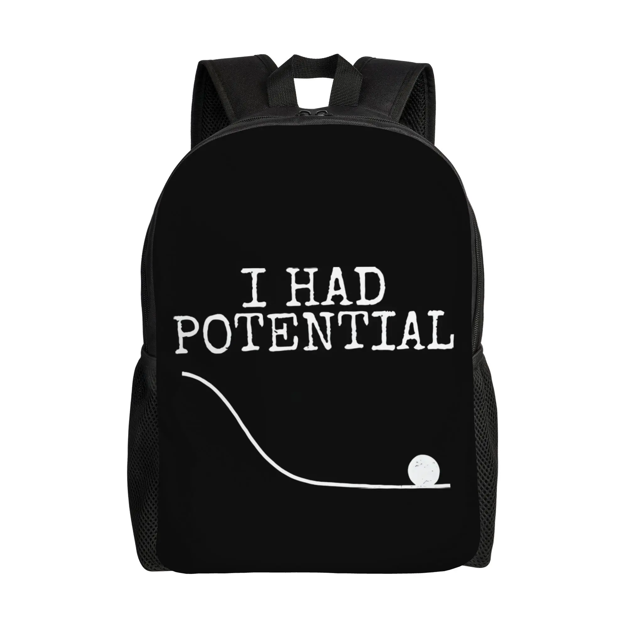 Back to school season Retro Washable I Had Potential  Sarcastic Dad Rucksack  Girl Boy Bookbag Backpack