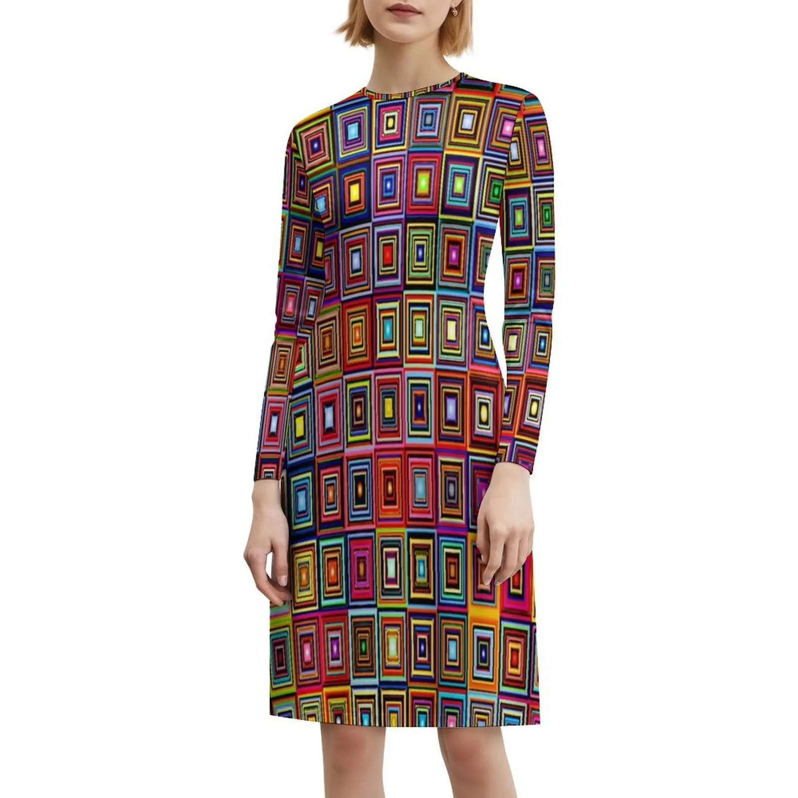 فستان حفلات نسائي من Pattern-879، ملابس نادي مطبوعة عصرية للأعمال الفنية النسائية من الفن التجريدي الحديث #6