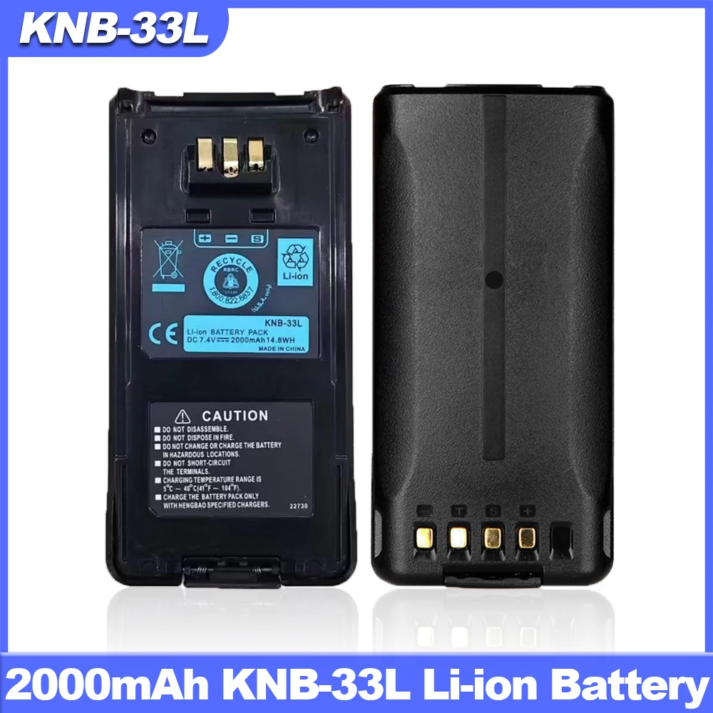 Bateria de íon-lítio KNB-33L 2000mAh 7.4V para Walkie Talkie KENWOOD TK5210 TK3185 TK3180 TK2185 TK2180 Bateria de repalcimento de rádios de 2 vias