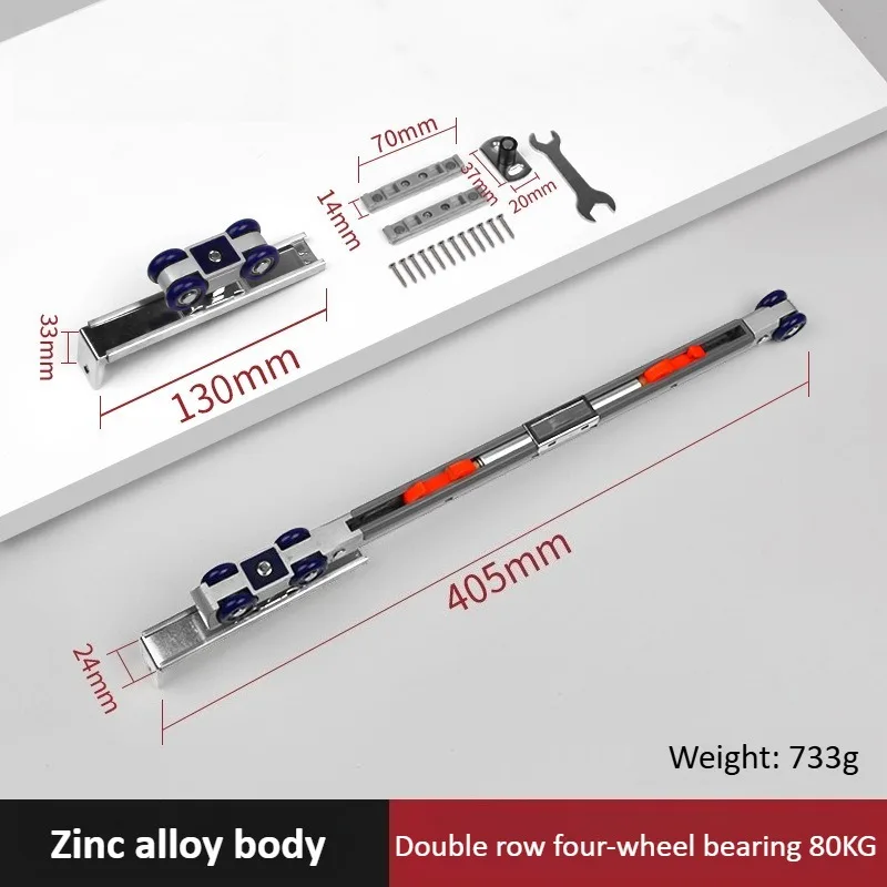 Porte coulissante amortisseur bidirectionnel Rail suspendu roue suspendue cuisine porte suspendue en