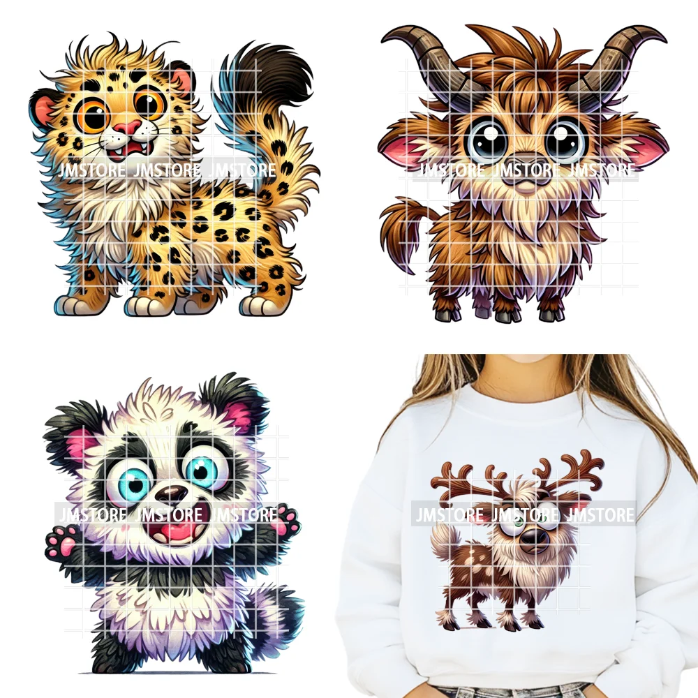 

15cm 5.9in Kids Size Funny Pets Lovers Playful Panda Lion Chameleon Animal Iron on DTF Transfer Stickers Ready to Press for Bag