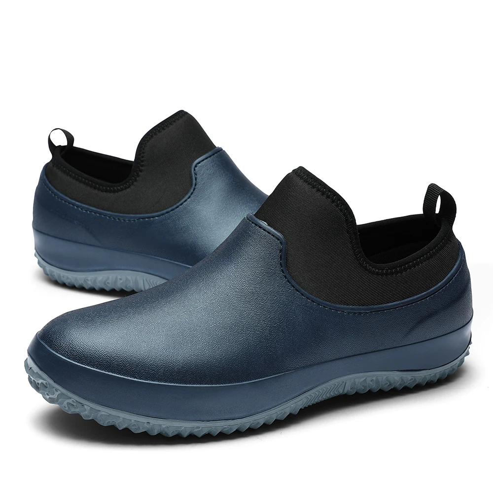 Mannen Werkkok Schoenen Grote Maat Antislip Casual Loafers Waterdichte En Oliedichte Platte Schoenen Restaurant Schoenen Outdoor Regenlaarzen