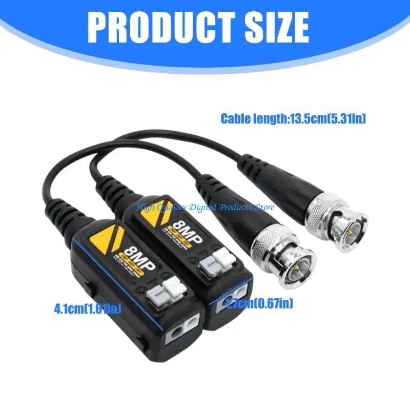 Transmisores vídeo par trenzado U2JE Plugs and Play para sistemas seguridad AHD CVI TVI