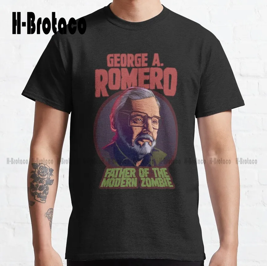 George A. Romero Classic T-Shirt Custom Aldult Teen Unisex Digital Printing Tee Shirts Creative Funny Tee Xs-5Xl Unisex Retro