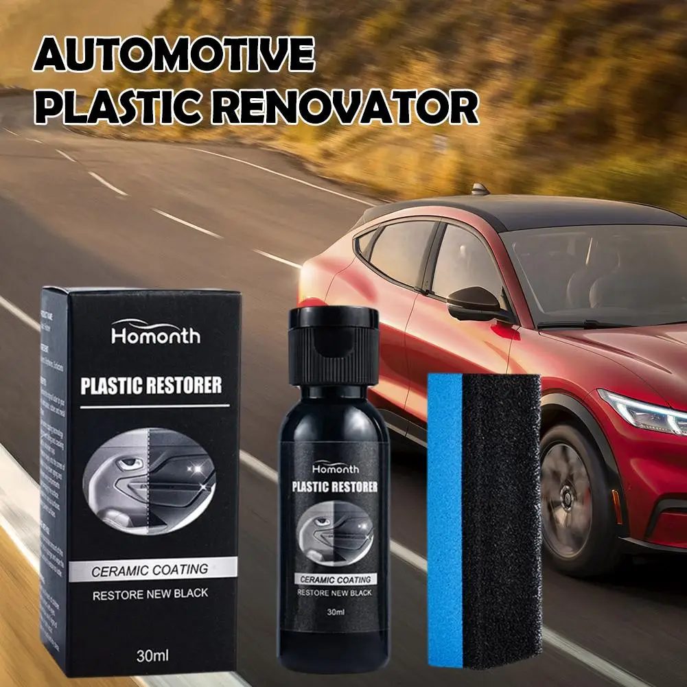 Car Maintenance Specialist Nano Plastic Refresh Coating Agent Cleaner Cleaning Kit Sponge Restorer Products Towel with Refu K6X9