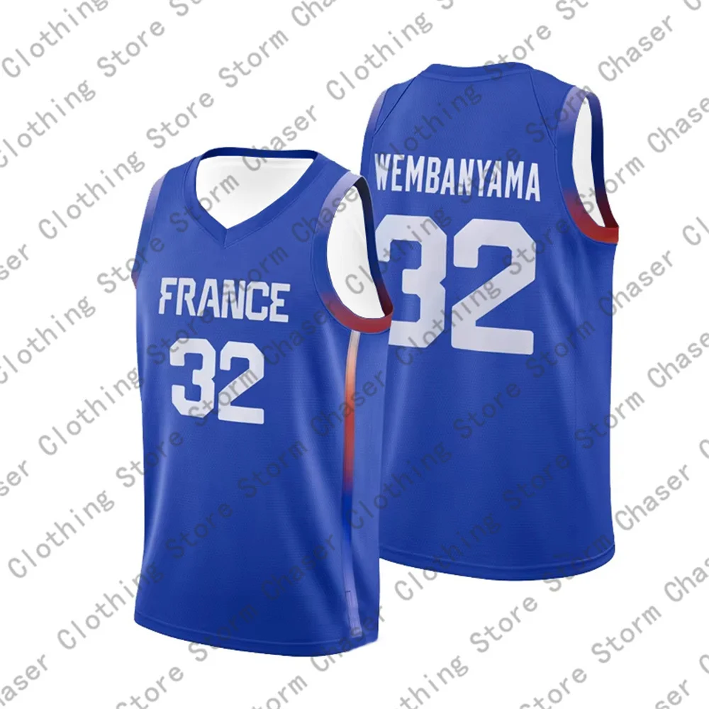 Basketball Jerseys 2025 New France 34 WEMBANYAMA Sleeveless Vest Jersey 3d Print High Quality Outdoor Sportswear Top Kids Adults