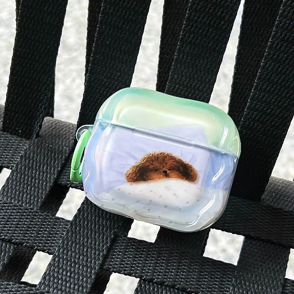 For AirPods Pro 2 Earphone Protective Case Ins Graffiti Puppy Dog Cat Earphone Case for Apple AirPods 1/2/3/4 Cover with Hook