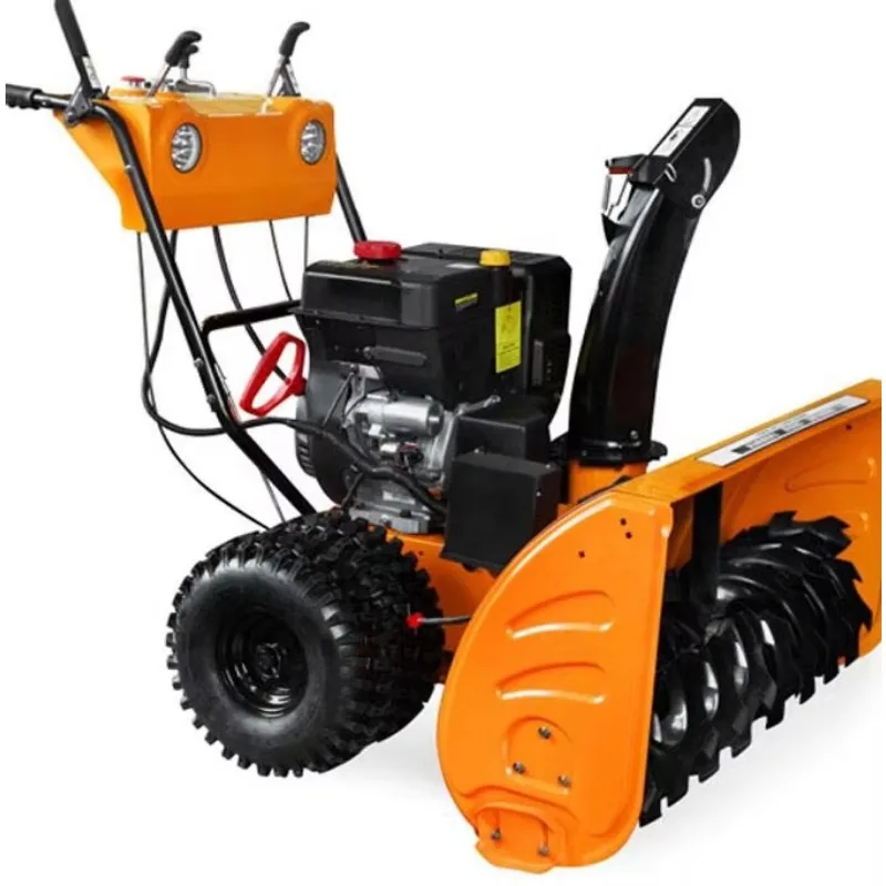 High-efficiency electric hand-step snow thrower, new double snow plow, snow removal motor