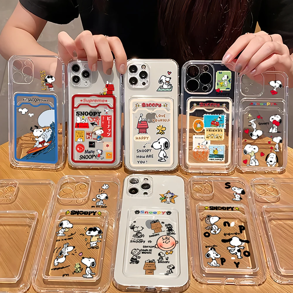 Funda con dibujos de perro para iPhone, carcasa con soporte para tarjeta, para modelos 16, 15, 14, 13, 12, 11 Mini Pro Max, X, XR, XSMax, 7, 8 Plus,