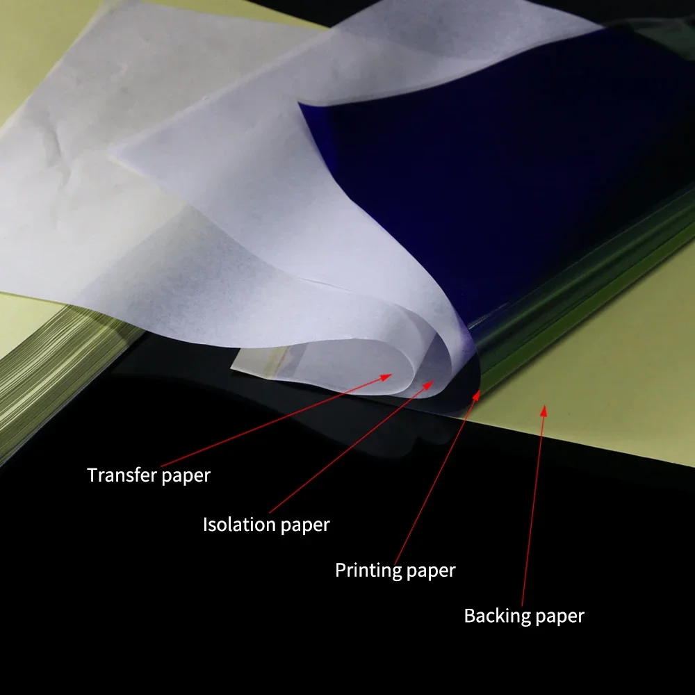 

100pcs Wholesale Classic 4 Layers Tattoo Transfer Paper For Beginner Copier Carbon Thermal Paper Master Tattoo Stencil Supplies