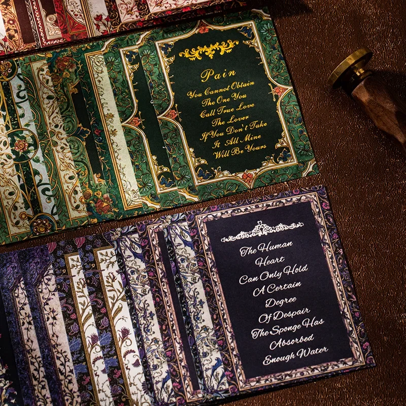 

1Pack/2Pack Medieval Poetry Series Gold Foil Paper Literary Masters Theme Scrapbook Collage Decor