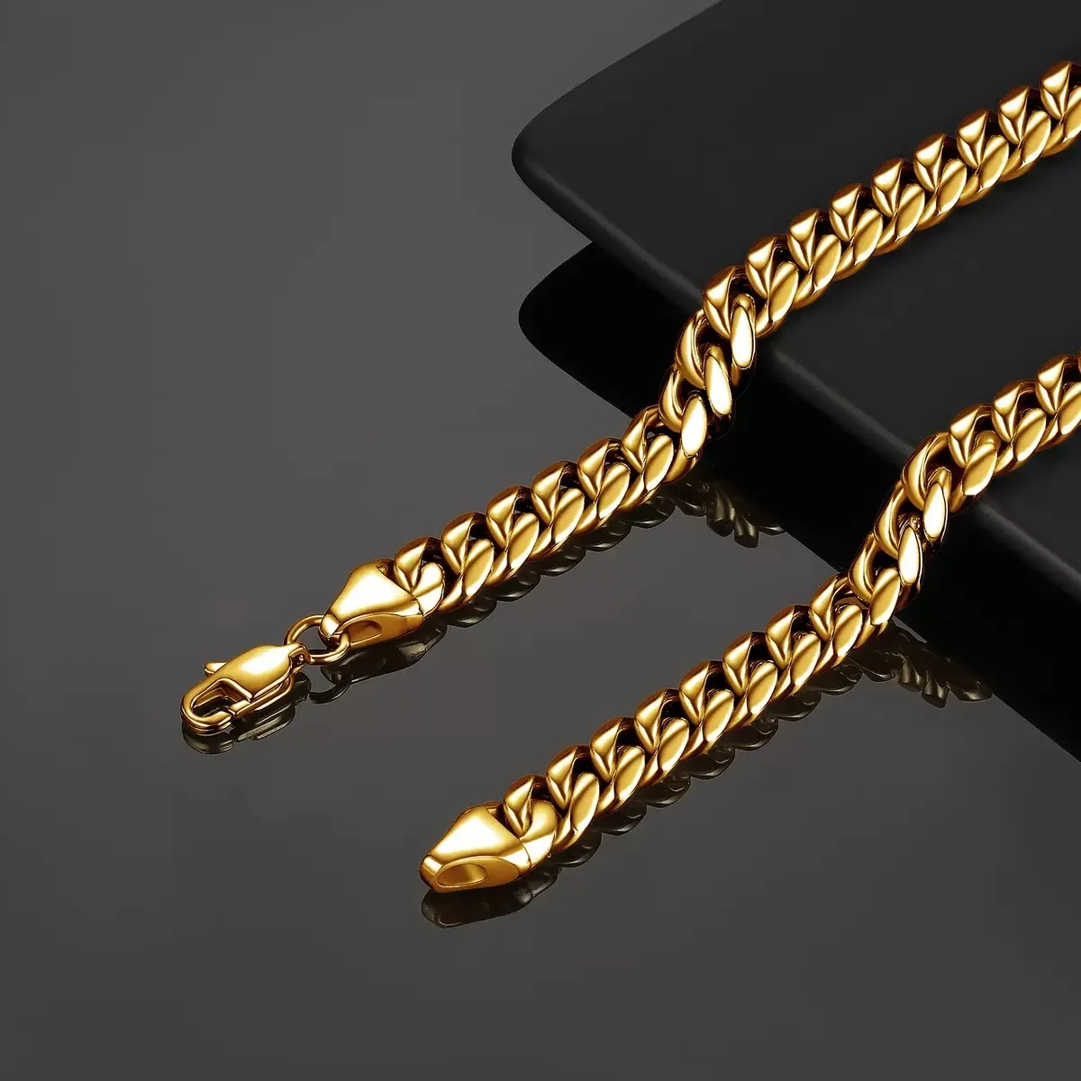 Luxury 24K 9999 Pure Gold real gold Men's Japanese Buckle Round Grinding Encryption Cuban Necklace Bracelet