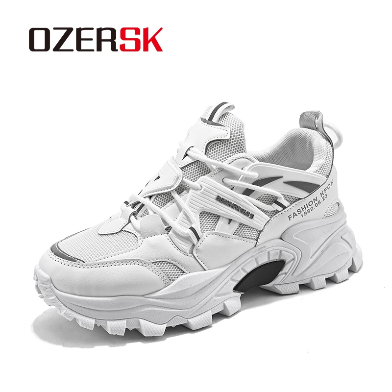 OZERSK Men\'s Vulcanize Shoes Sneakers Men\'s Platform Increase Height Designer Breathable Outdoor Original Men Sneakers Walking