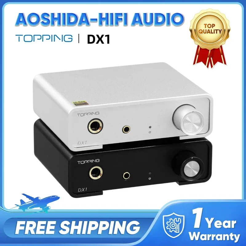 TOPPING DX1 Hi Res Audio DAC Headphone Amplifier AK4493S DAC Chips 6.35mm 3.5mm Headphone Amp USB DSD256 PCM384 XMOS XU208