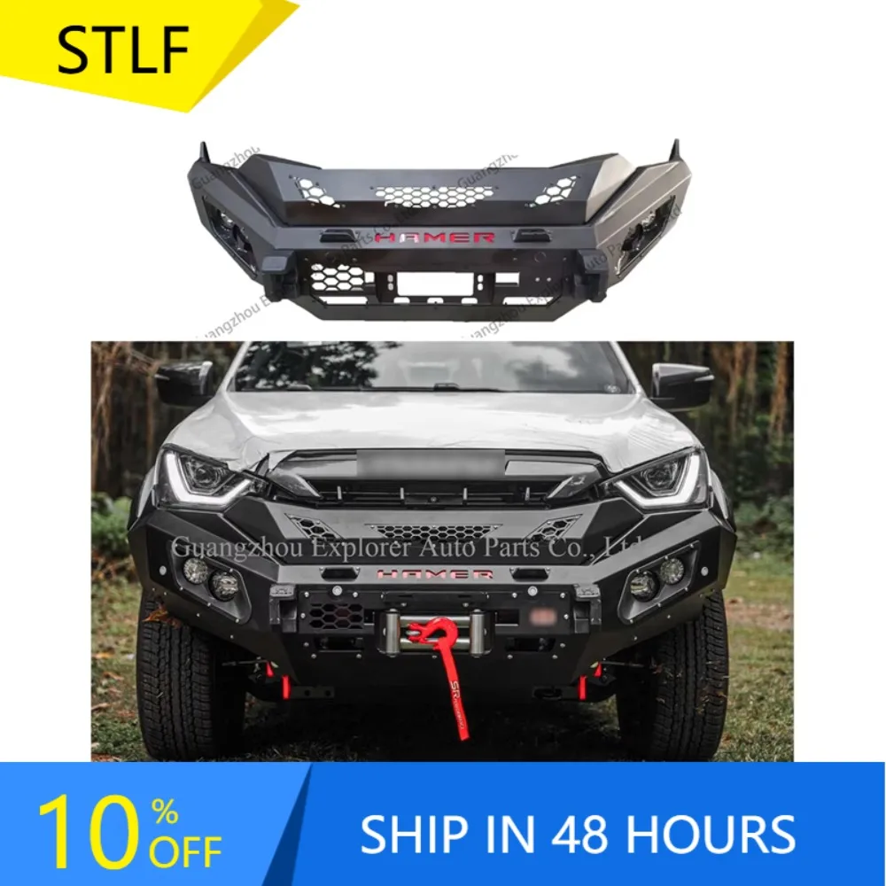 

STLFup Steel Front Bumper for Isuzu Dmax 2020 2021 2022 with Led Light Bracket Car 4X4 Accessories Auto Body Systems Bumper Bar