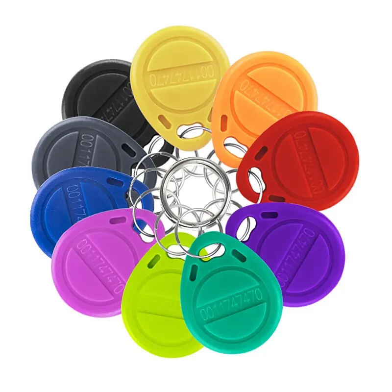 10/20 adet Salt Okunur RFID Keyfobs 125 KHz TK4100 EM Anahtarlık Anahtar Fobs Plastik TK4100 EM4100 Anahtar Etiketleri Jetonu Erişim Kontrol Sistemi