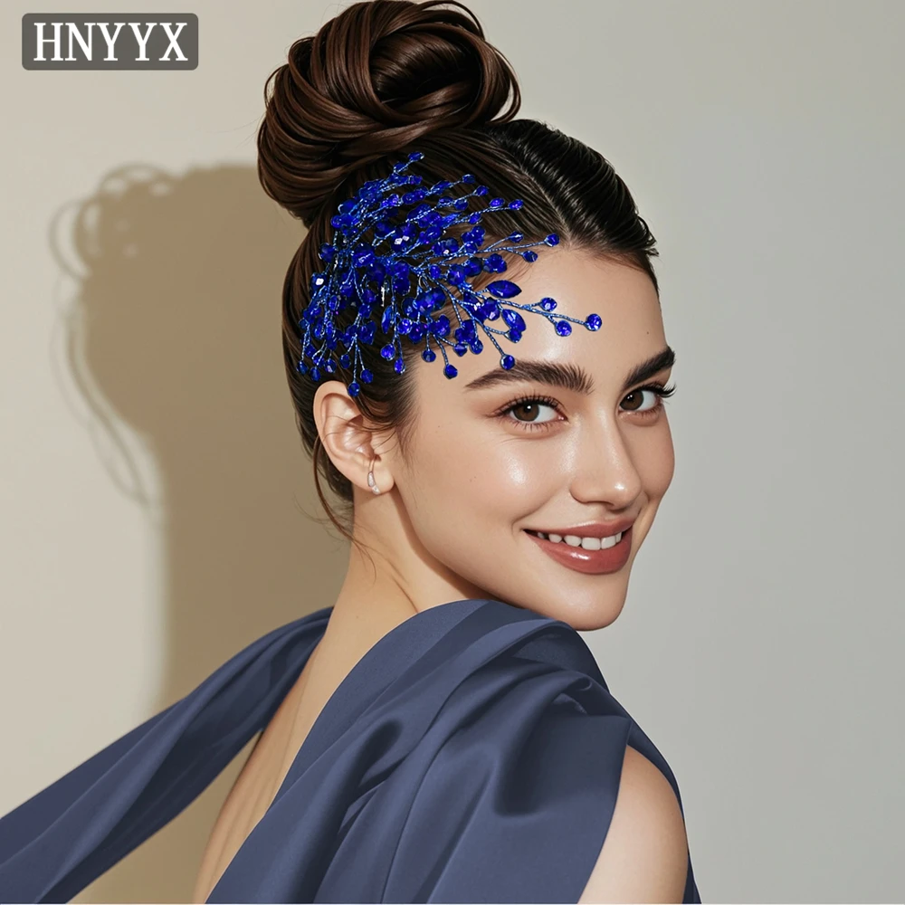 

HNYYX Blue Crystal Headband for Women Rhinestone Crown Party Headpieces Bridal Wedding Hair Accessories Jewelry Tiara A235