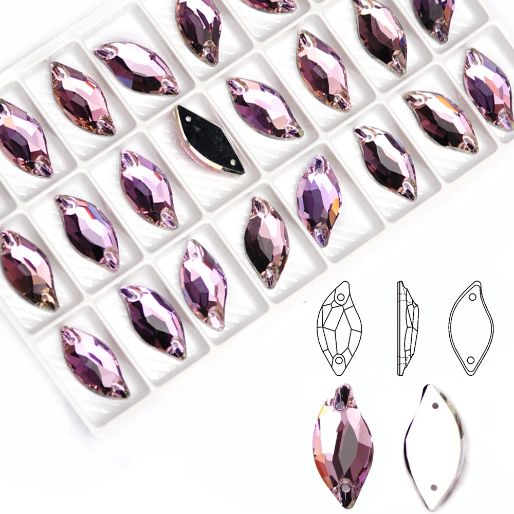 Vitrail Light K9 زجاج مخيط DIY أحجار الراين الكريستالية، خياطة على حجر الراين المسطح لأزياء DIY، إكسسوارات فستان الزفاف #1