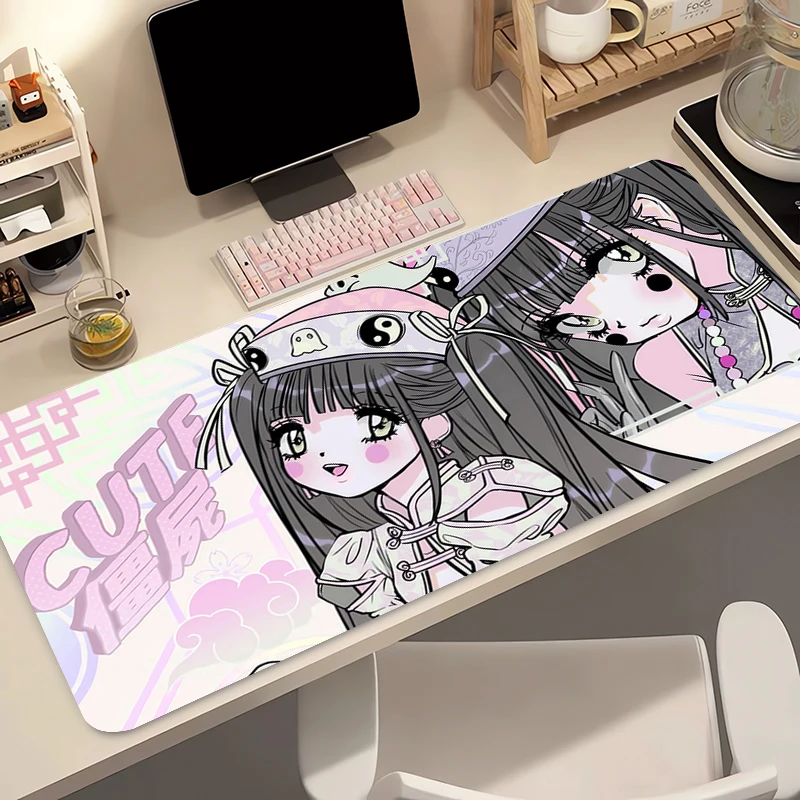 マウスパッド 滑り止め ゲーミング HD マウスパッド ゲーマー Eスポーツ かわいい マウスマット ゲーム メカニカルキーボードパッド アニメガール 拡張デスクマット