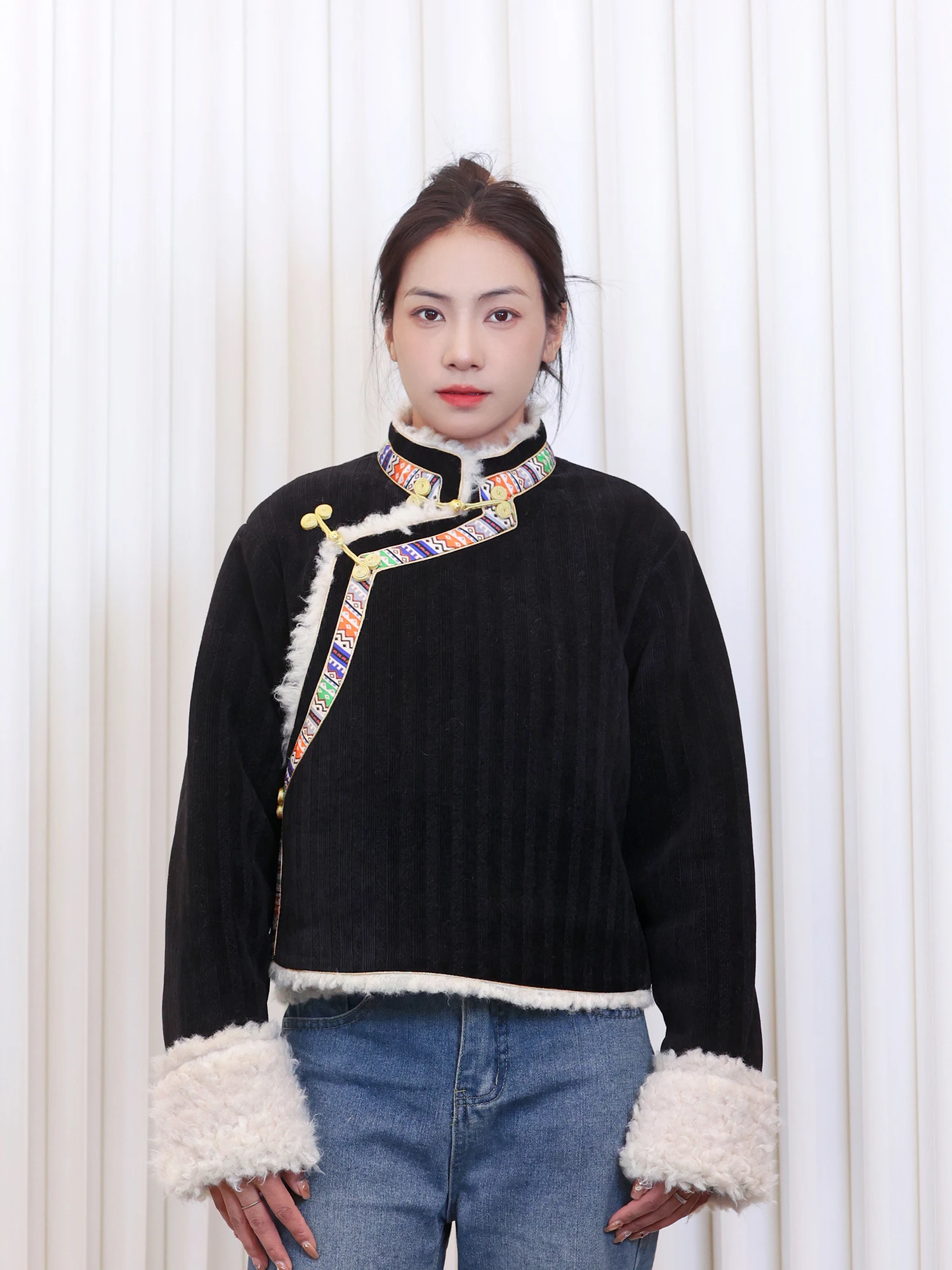 

Улучшенная версия 2023: Новая женская осенне-зимняя куртка из тибетского хлопка с мехом ягненка, свободный крой, утепленная