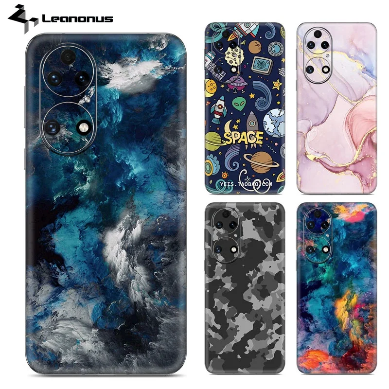 Camouflage Decal Skin for HUAWEI P50 P40 P30 Pro Back Screen Protector 3M Film Cover Colorful Wrap Anti-scratch Durable Sticker