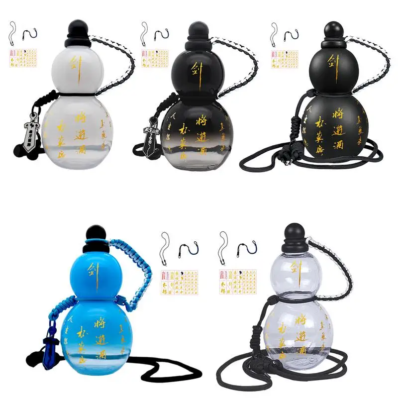 

900ml Gourd Water Bottle Vintage Chinese Retro-Inspired Gourd Sports Kettle Large Capacity Water Cup for Outdoor Travel Camping