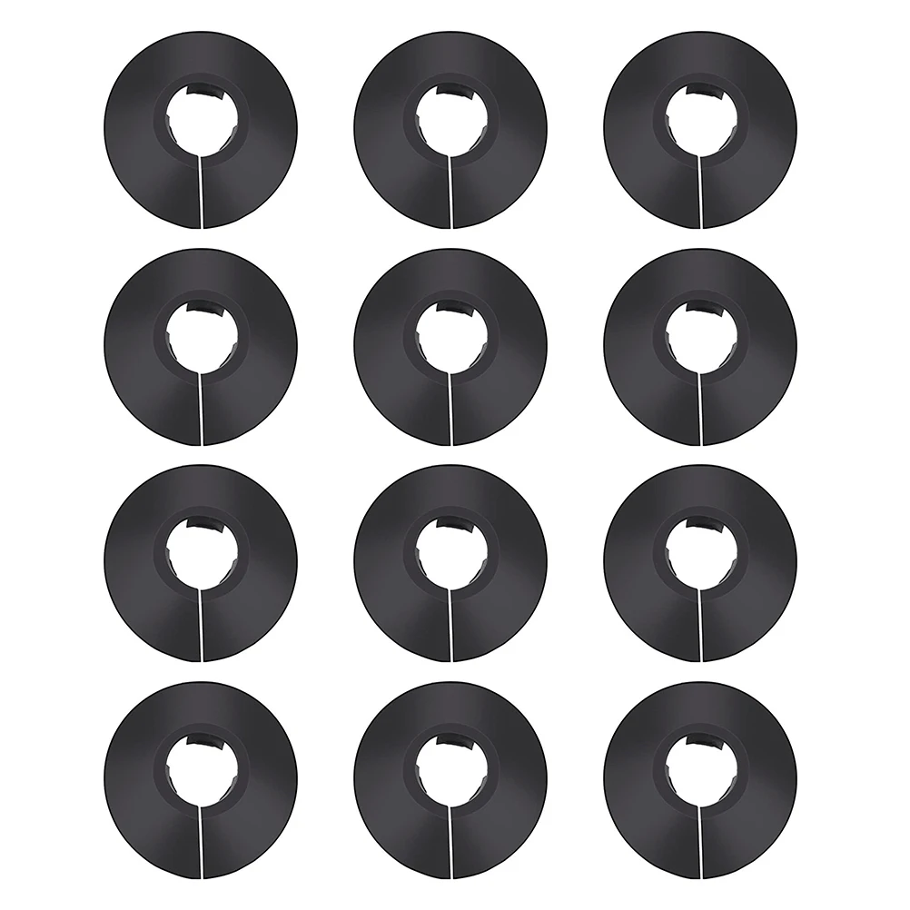 

12pcs Pipe Decorative Ring Cover PVC Heating Water Radiator Covers Wall Mounted Pipeline Hole Cover Round Fits Faucets Drain