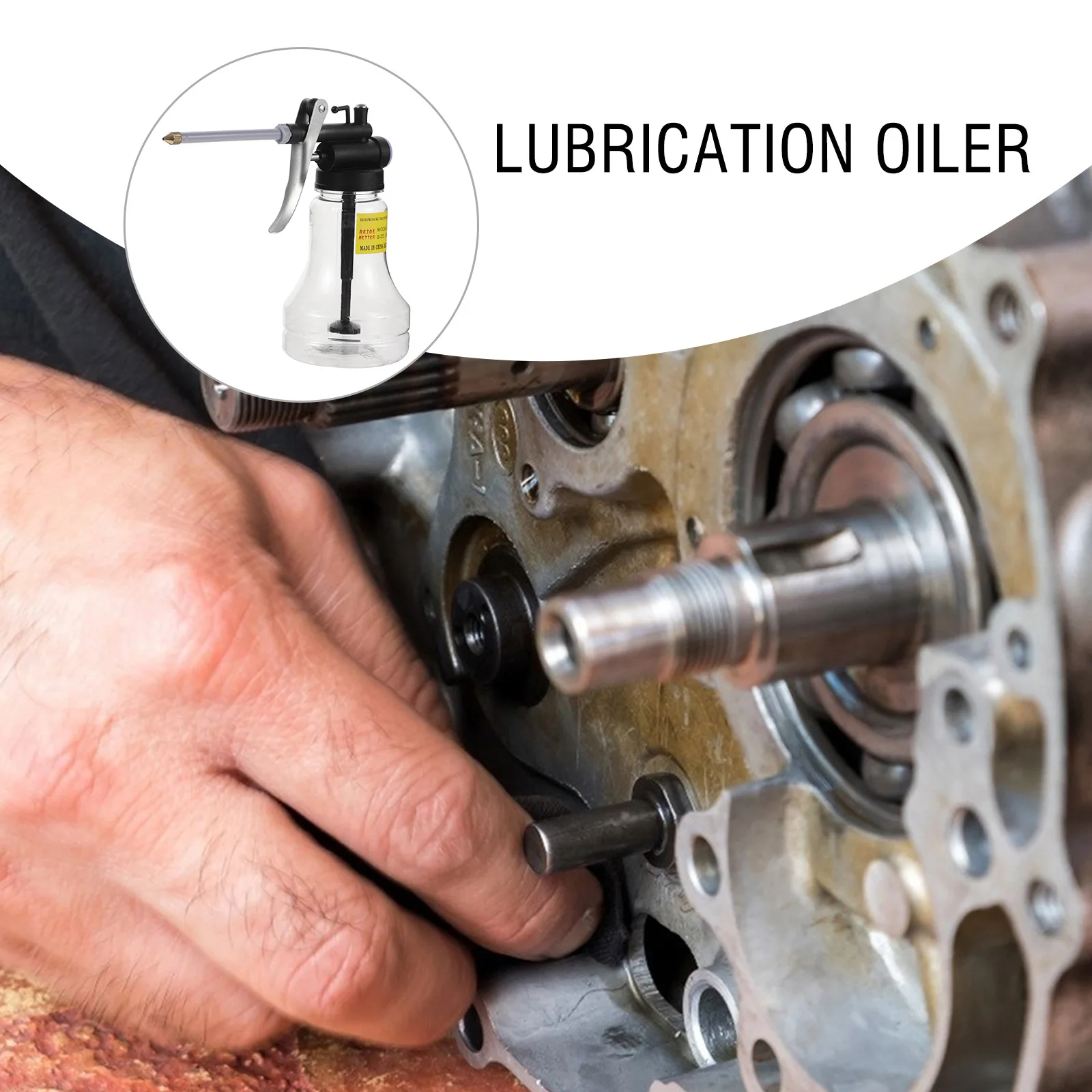 علبة مزيتة يدوية عالية الضغط 350 مل بلاستيك Aps متين محمول مدمج سهل التشغيل لمهام إصلاح السيارات الصناعية