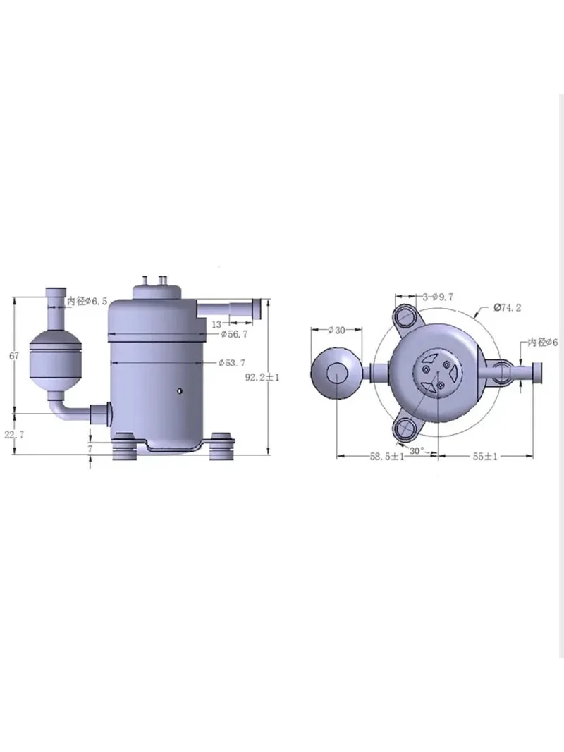 St19Dc Universal Compressor for Portable Refrigerator And Mini Air Conditioner 12V/24V/48V Max 450W Capacity R134A