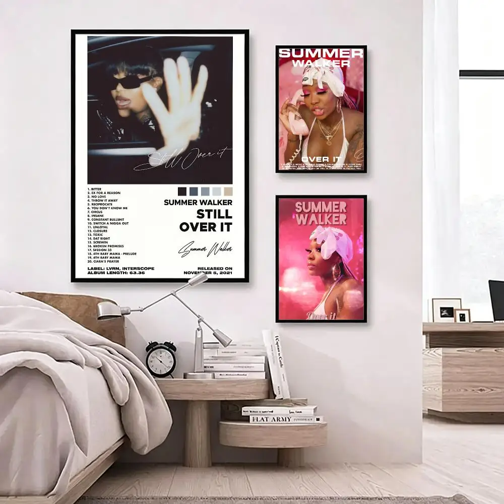 singer Summer Walker Poster Poster HD Waterproof Self-adhesive Art Print Wall Decor for Bedroom Living Room Gift