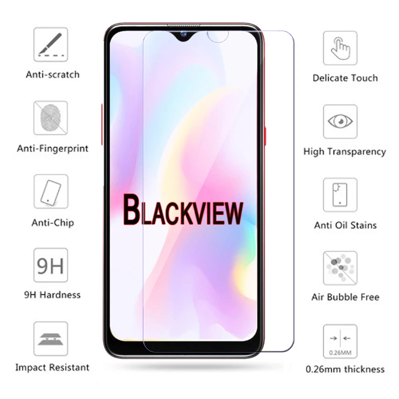 2-1Pcs Glass For Blackview A95 A55 A80s A90 A100 A80 A70 A60 Plus Pro Film Cover For Blackview A 100 95 90 80 80S 70 60 55 Glass