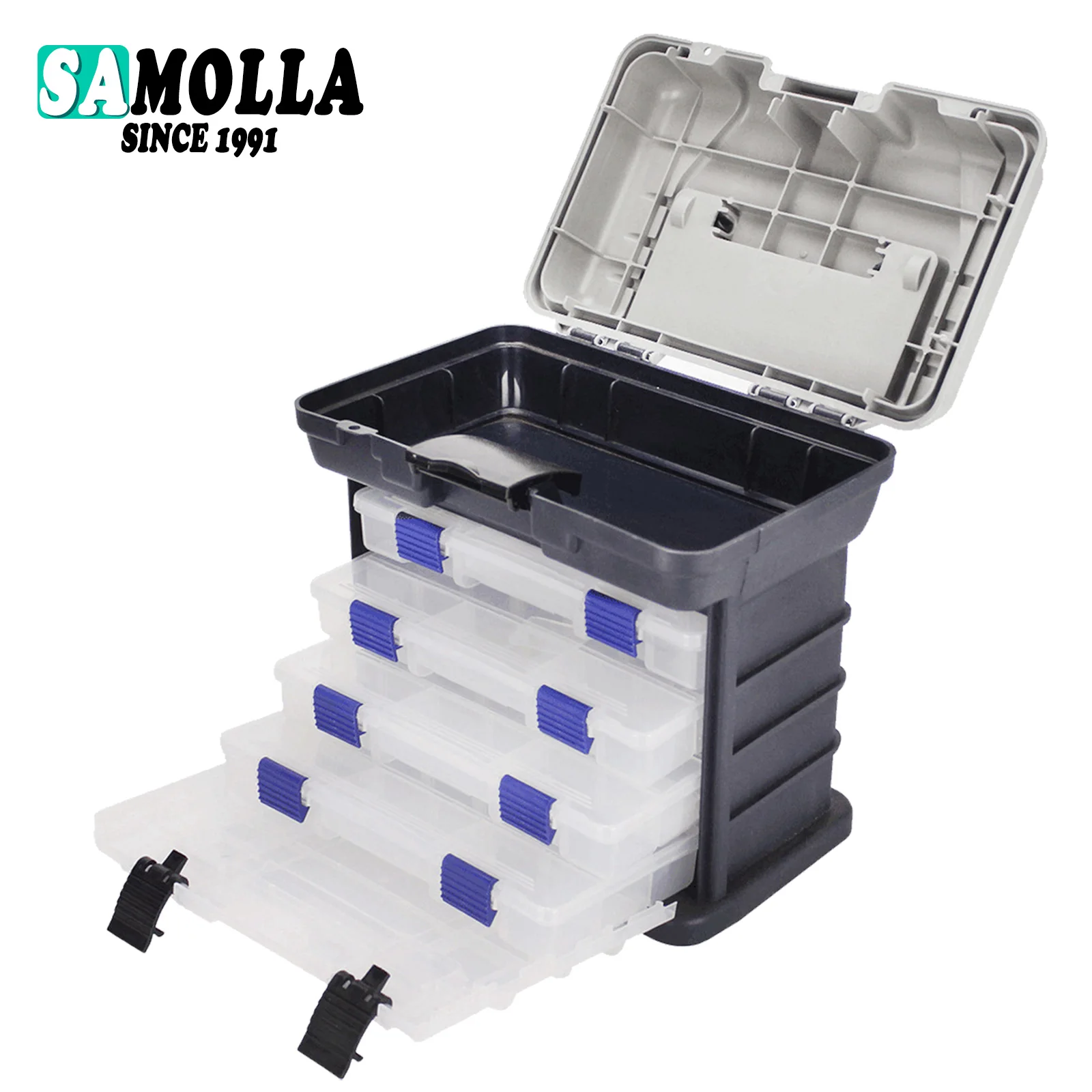 Organizador de señuelos – Caja de pesca con divisores ajustables