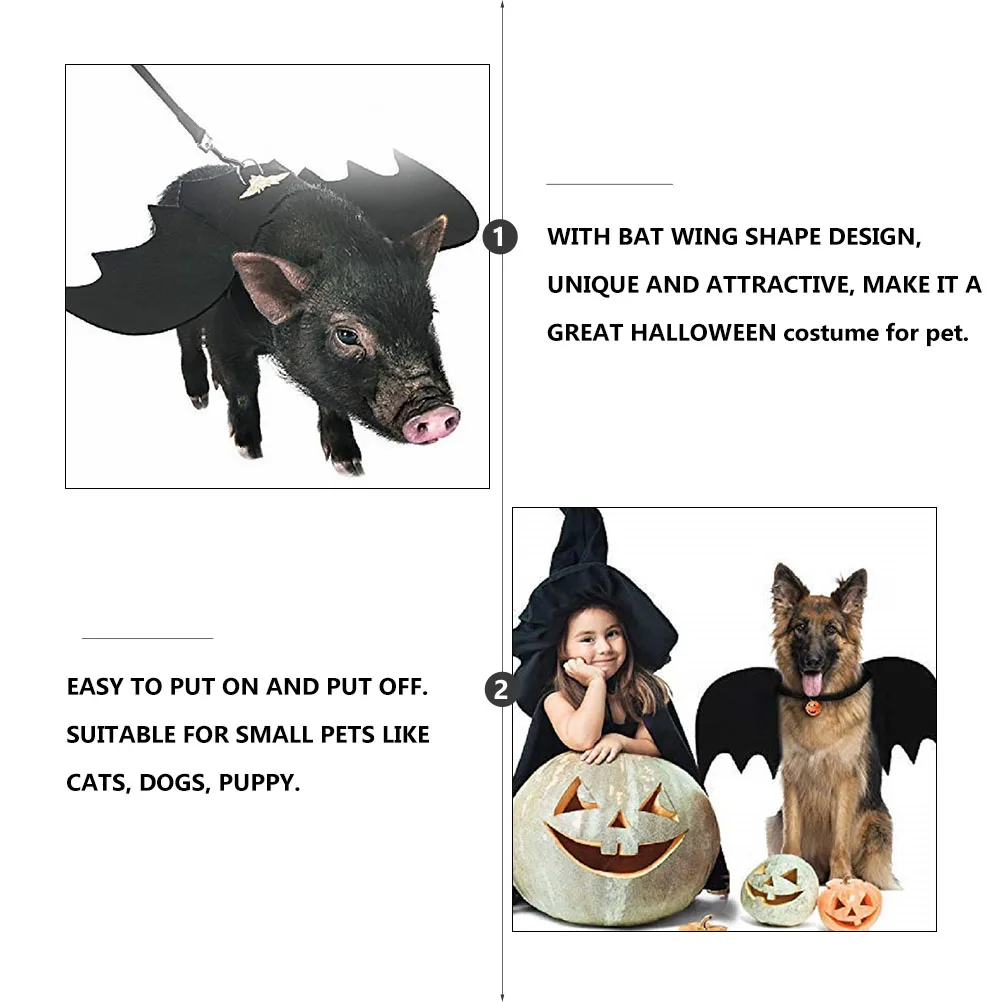 

Pet Bat Transformed Outfit Halloween Leash Dog Back Chest Strap Vest Rope Supplies Durable Practical Long Use Gift Choice Easy