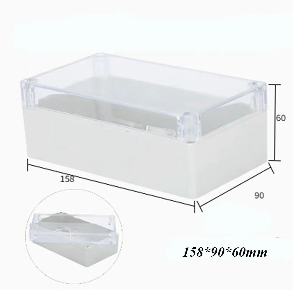 Waterproof Plastic Junction Box Transparent Cover Enclosure Electronic Instrument Housing Case Outdoor Electrical Project Boxes